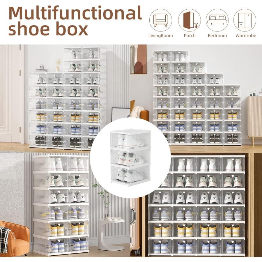 アドミックスの収納ボックス 蓋付き シューズボックス 服 靴収納 靴オーガナイザー ボックス 玄関 下駄箱 コレクション スニーカー おしゃれ おもちゃ 漫画 本 小物｜アングル3