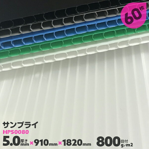 60枚 5mm厚 HP50080 910mm×1820mm サブロク 住化プラステック サンプライ プラダン プラベニヤ 文化祭 台風対策 DIY 窓 断熱 結露対策