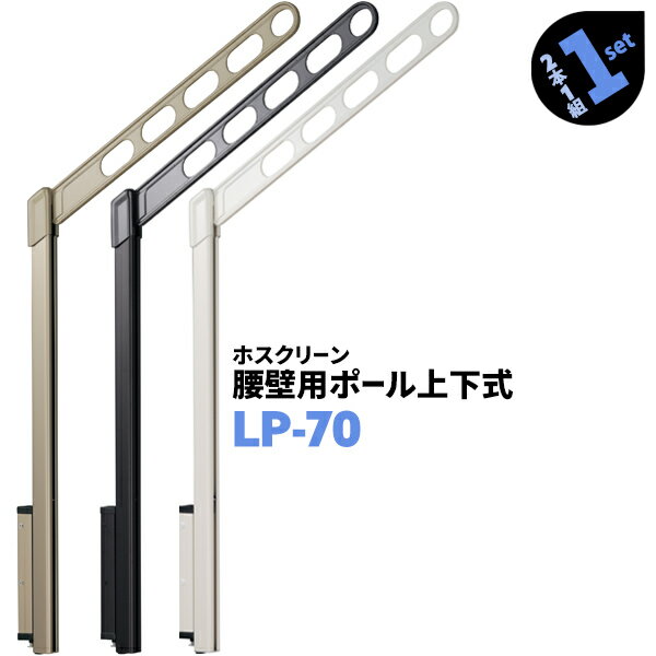 2本1組×1セット LP-70 アーム700mm ポール968mm 川口技研 ホスクリーン 物干し金物 ベランダ 屋外 腰壁用 ポール上下式【送料無料】