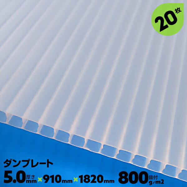 20枚 5mm厚 目付800g 宇部 ダンプレート ダンプラ プラベニヤ 文化祭 台風対策 DIY 窓 断熱 結露対策 ナチュラル/半透明/ブルー【送料無料】