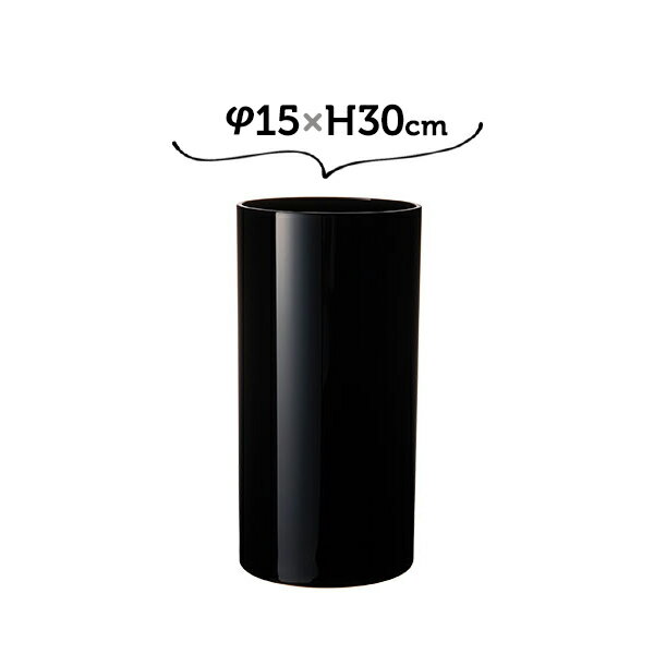 φ15×H30 PVシリンダー BK ホワイエ 割れない花瓶 黒 ブラック 大きい 高い 高さがある