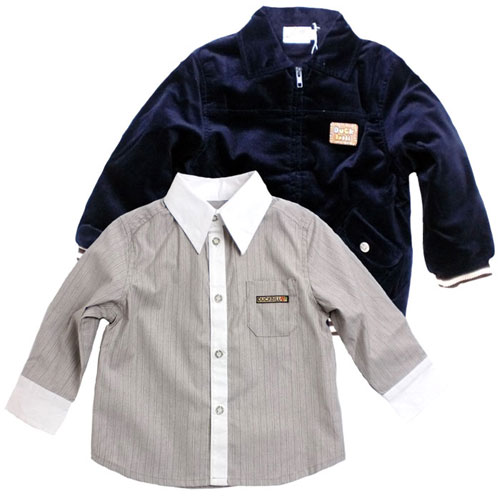 子供服 送料無料 かっこいいベロアブルゾン(スタジャン)&シックでかわいいフォーマルシャツのセット 男の子 キッズ 85 95 100 英国紳士気品 スタイリッシュ 子ども服 ブランド子供服 上品 かっこいい おしゃれ 誕生日プレゼント 入園祝い 入学祝い 出産祝い
