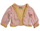 【子供服】フリルがお上品の七分袖ボレロ(濠Du) ピンク&フリルイエロー色 カーディガン 子供 誕生日プレゼント 子ども 子供服 ブランド 上品 アドゥラブル