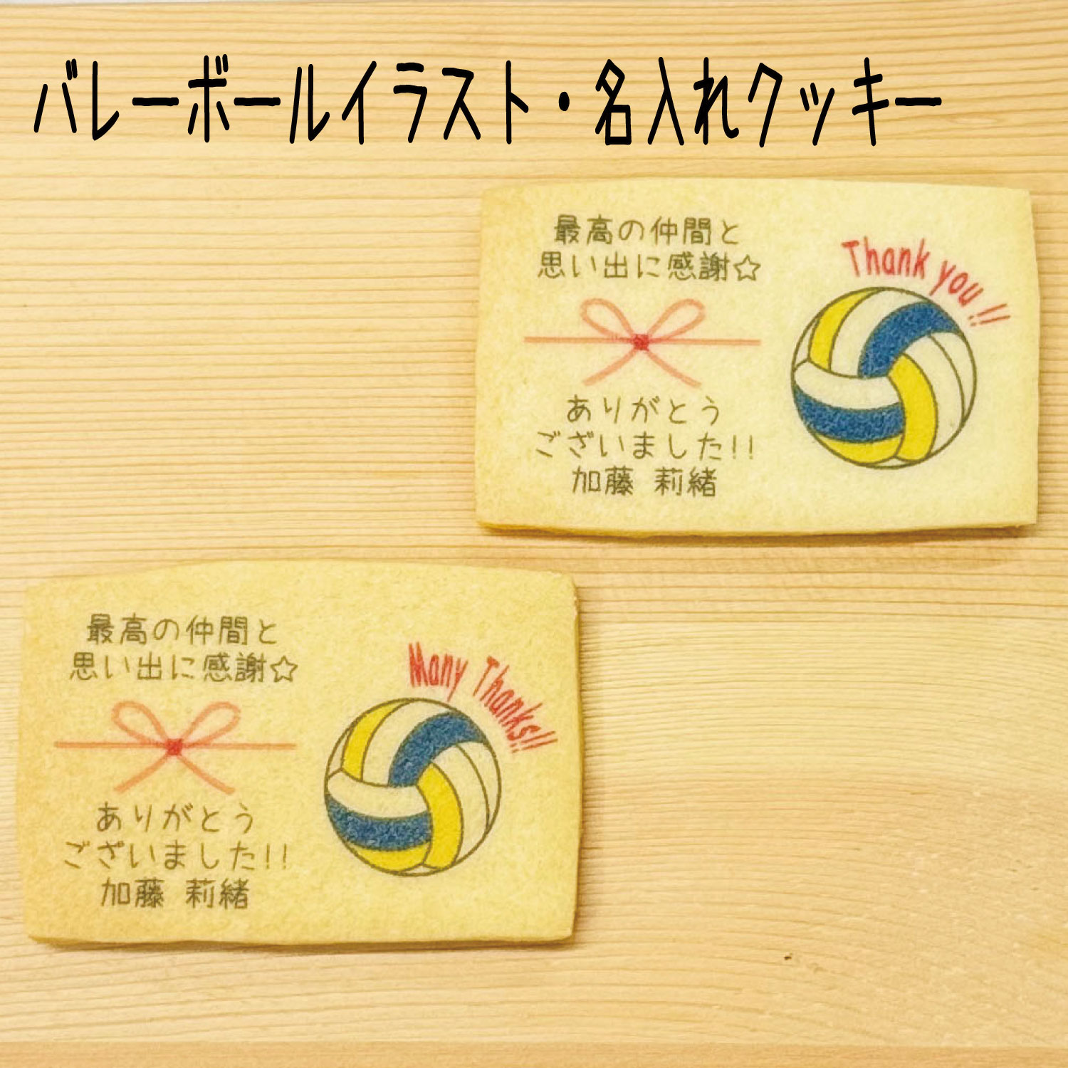 【バレーボールイラスト+のしクッキー】バレーボール大会 インターハイ 卒部 引退 県大会 地方大会 卒部 試合記念品ありがとう 感謝 お世話になりました卒業 卒園 職場挨拶 友人 家族 イベント名入れギフト ◆北海道・沖縄発送不可◆