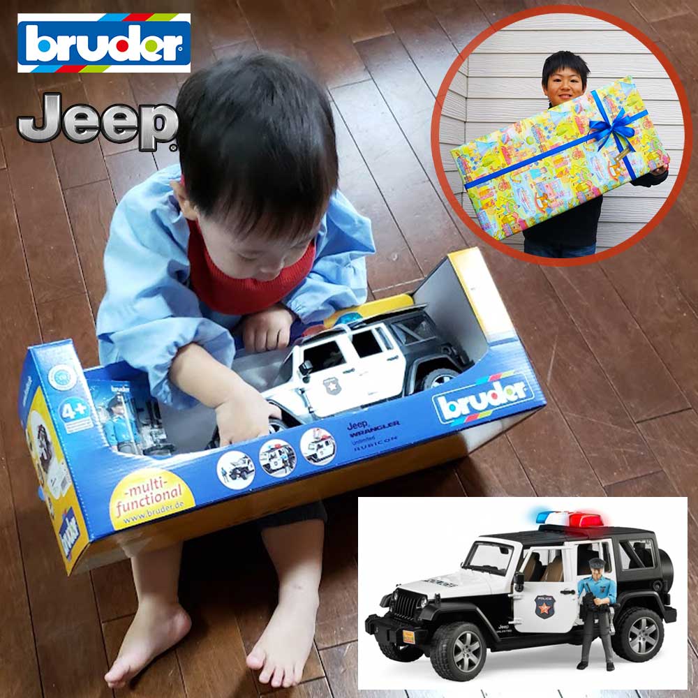 ラッピング可 bruder ブルーダー JEEPパトカー フィギュア付 br02526 ジープ 知育遊び 知育玩具 働く車 警察車両 ごっこ遊び 車 おもちゃ 男の子 誕生日 4歳 5歳 6歳 ギフト クリスマスプレゼント 人気 子どもの日 節句 孫