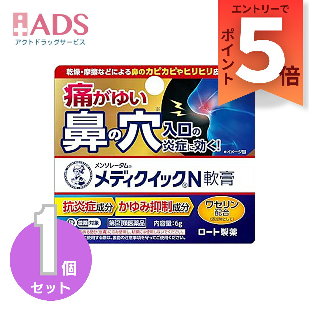 【SS期間限定 当店ポイント5倍】第 2 類医薬品】メンソレータム メディクイックN軟膏6gセルフメディケーション税制対象【ロ－ト製薬】鼻の穴入口の炎症 乾燥 摩擦 かゆみ かぶれ