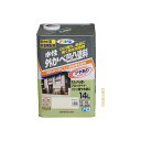 カベ専用塗料 アサヒペン 水性外かべ凹凸塗料 ツヤあり 14L アイボリー