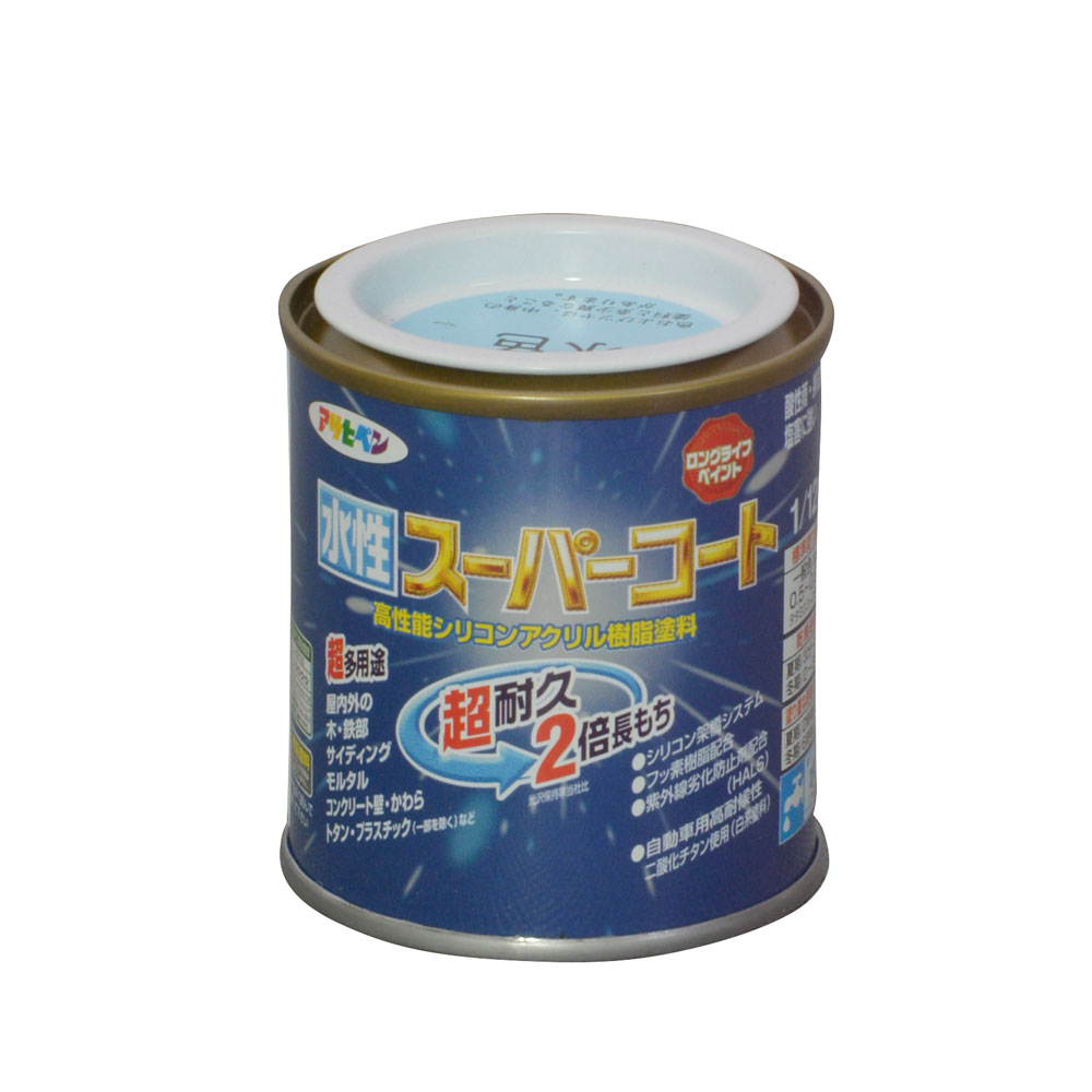 水性スーパーコート 1/12L 水色 アサヒペン 水性塗料 ペンキ
