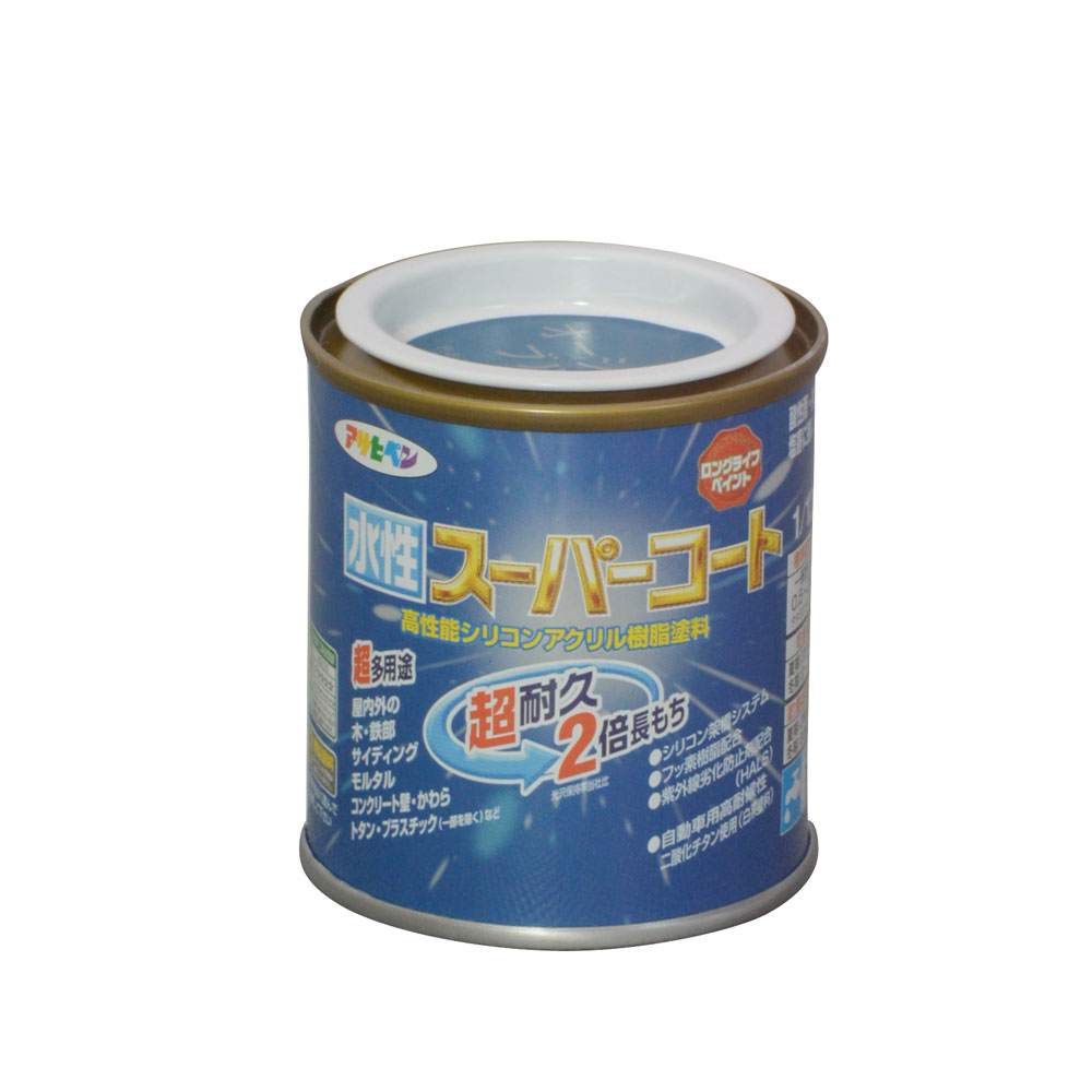 水性スーパーコート 1/12L オーシャンブルー アサヒペン 水性塗料 ペンキ