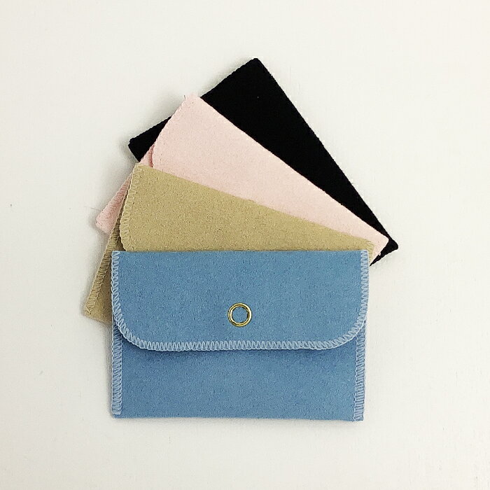 サイフ型ポーチ(大)ジュエリー アクセサリー ポーチ 保管 持ち運び キズ防止 スウェード調