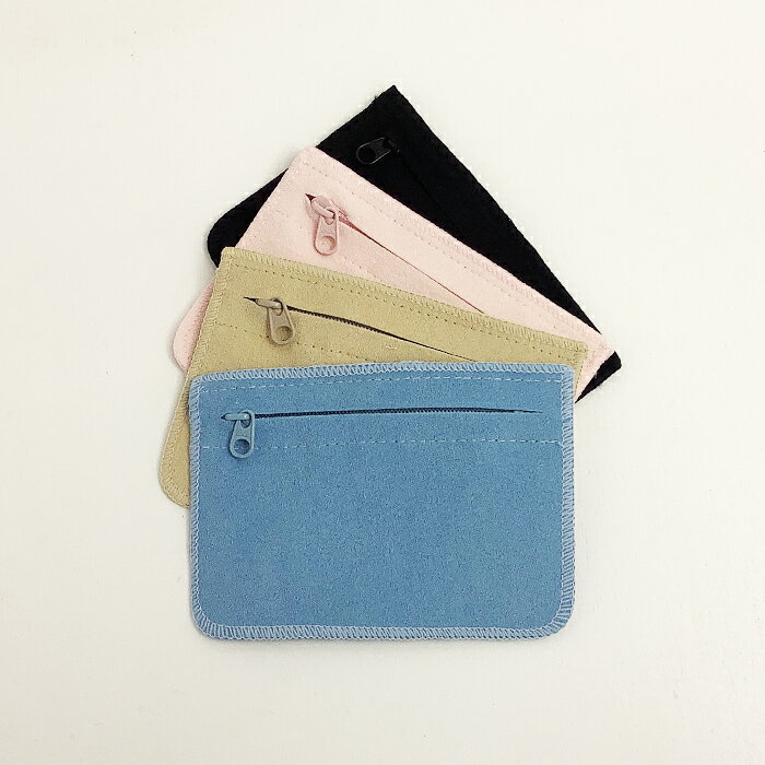 ファスナー付ポーチ(中) 10枚セット スウェード帳 ファスナー ジュエリー アクセサリー 持ち運び 保管 傷防止 ポーチ