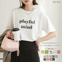 ロゴプリントTシャツ 柄 Tシャツ カットソー 半袖 ロゴ カジュアル コットン お家コーデ ロゴTゆったりクルーネック 新色 ロンT 