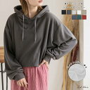 裏毛 ショート丈 フーディー パーカー トレーナー クロップド丈 裏毛 ドロップショルダー スウェット プルオーバー ボリューム袖 長袖 ゆったり 大きめ オーバーサイズ 流行 【R-T R-A】 トレンド おしゃれ お洒落 きれいめ カジュアル コーデ かわいい レディース