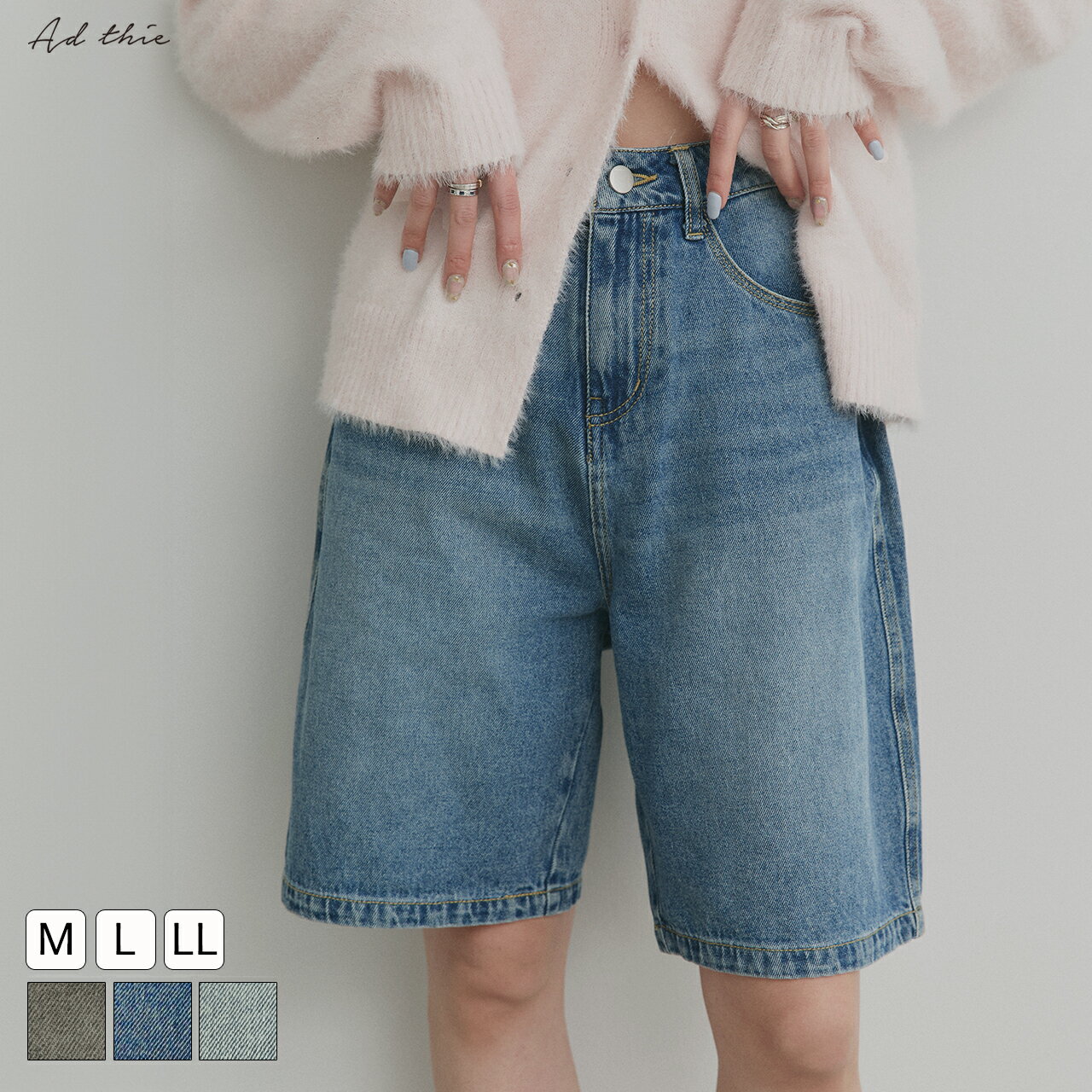 【2026SS新作】ヴィンテージハーフデニムパンツ トレンド おしゃれ きれいめ カジュアル コーデ お洒落 かわいい レディース シンプルデザイン 素材 大人カジュアル オフィスカジュアル 股下 楽ちん 美脚シルエット ボトムス ジーンズ ジーパン ゆったり 定番