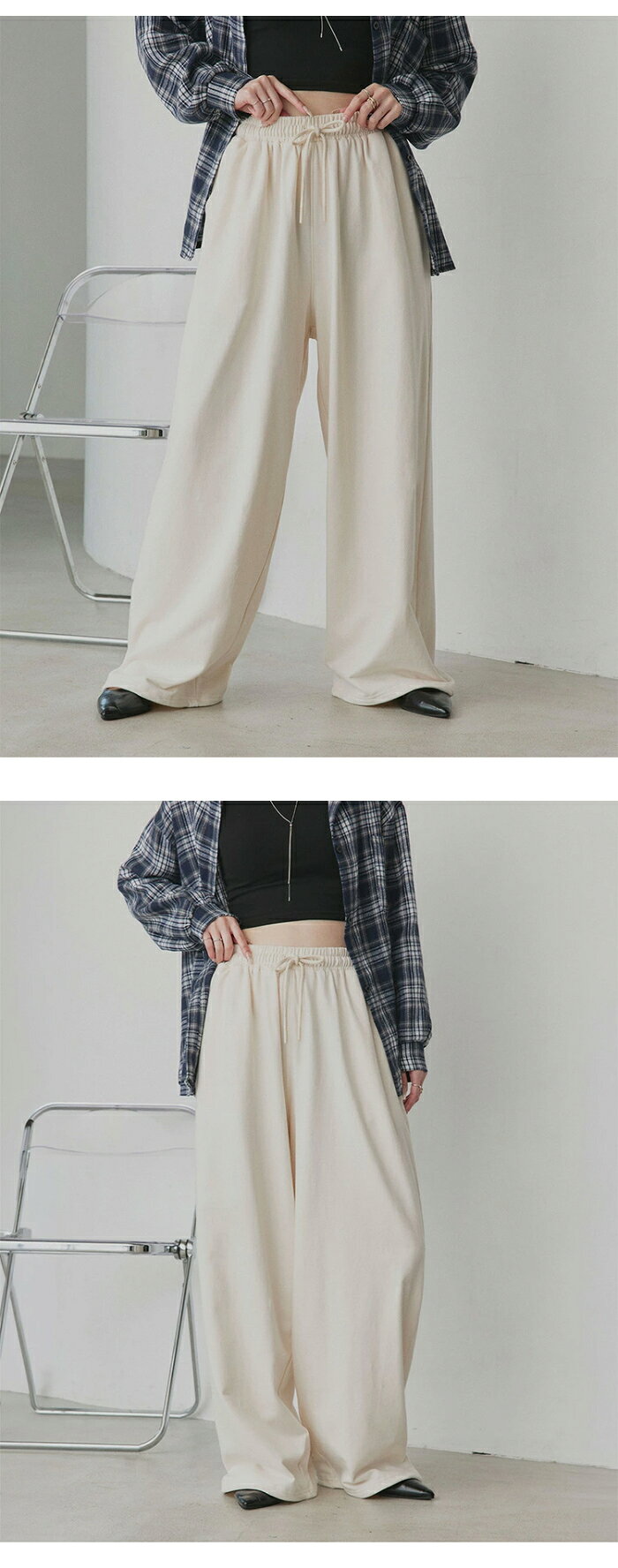 クーポン利用で1590円★ スウェットイージーワイドパンツ トレンド おしゃれ きれいめ カジュアル コーデ お洒落 かわいい レディース シンプルデザイン 素材 大人カジュアル オフィス 股下 楽ちん 美脚シルエット ボトムス ゆったり 脚長 ウエストゴム adthie-10001243 ad thie サンプル画像3