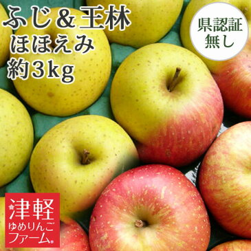 【訳あり】送料無料 葉とらずりんご 【葉とらずサンふじ・王林 詰合せ ほほえみ 約3kg 県認証無し】 詰め合わせ キズ有り 青森県産りんご ※沖縄・離島:送料1000円+税
