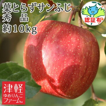送料無料 葉とらず栽培 【葉とらずサンふじ 秀品 約10kg 県認有り】 青森県産りんご 特別栽培農産物認証 贈答用・ギフト ※沖縄・離島:送料1000円+税