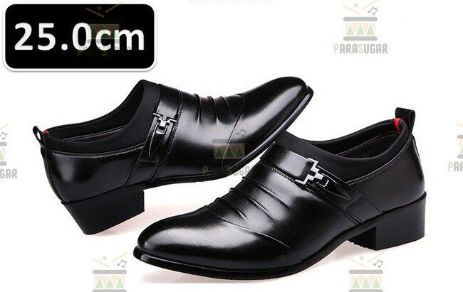 メンズ ビジネス レザー シューズ ブラック サイズ 25.0cm 革靴 靴 カジュアル 屈曲性 通勤 軽量 柔ら..