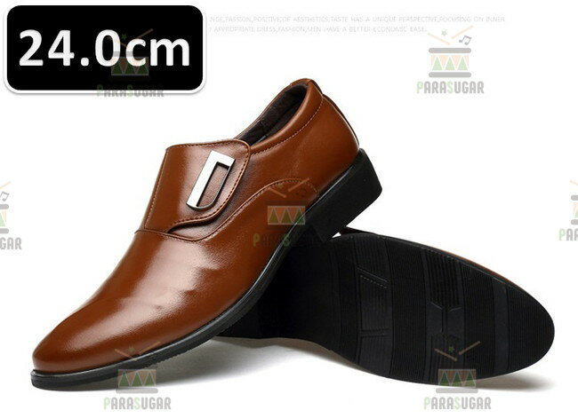 メンズ ビジネス レザー シューズ ブラウン サイズ 24.0cm 革靴 靴 カジュアル 屈曲性 通勤 軽量 柔ら..