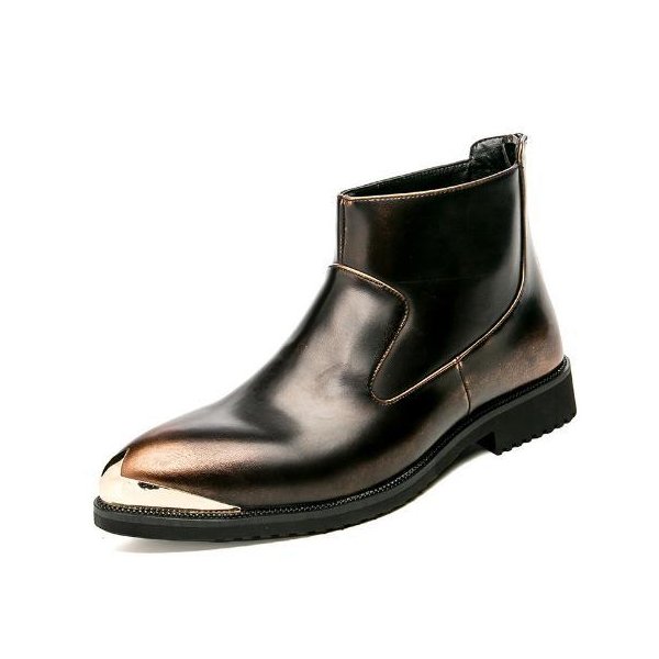 メンズ ビジネス PUレザー シューズ ゴールド 革靴 靴 カジュアル 屈曲性 通勤 軽量 インポート品【n16..