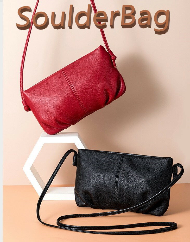 ショルダーバッグ 牛皮 レザー シンプル 小物 スマホ カード 鍵 たばこ など n536