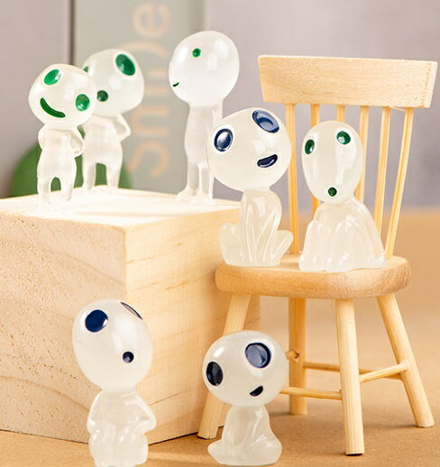 蓄光 フィギュア 光るこだま グリーン系/ブルー系 10体セット 苔テラリウム ガーデニング インテリア -..