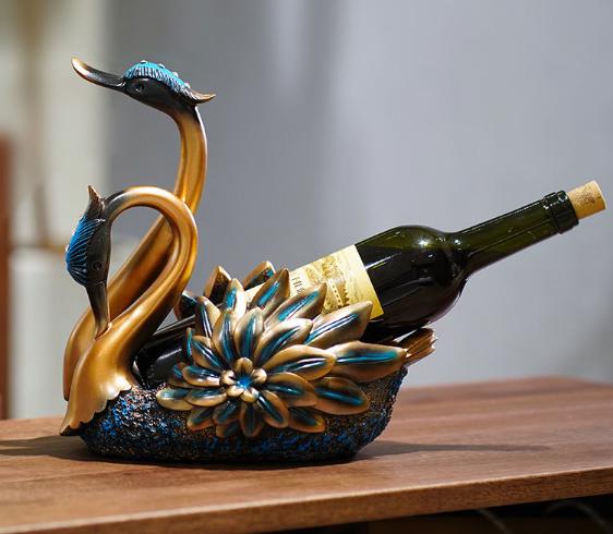 白鳥 フェイク ワインボトル ワイン ボトル置き ボトルスタン スワン