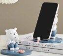 のほほん シロクマ スマホスタンド 白熊ベアー 体育座り スタンディング オブジェ インテリア n942