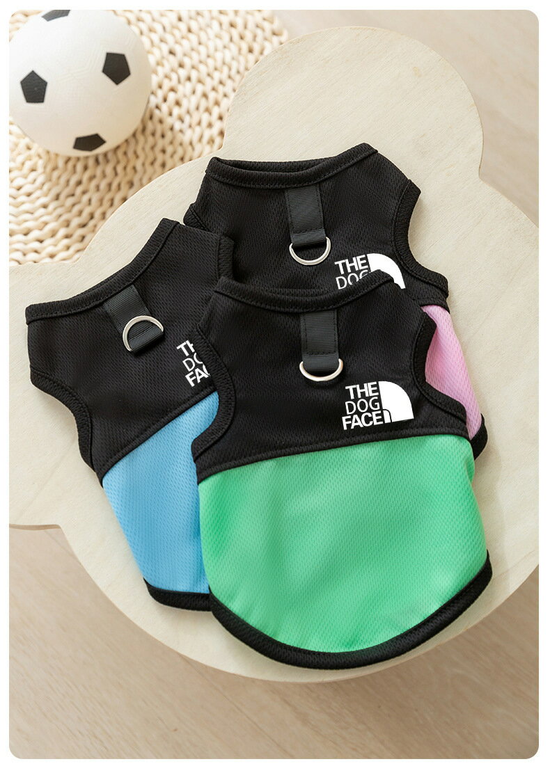 ドッグウェア 春夏 3色 6サイズ 犬服 小型犬 中型犬 袖なし 通気性 柔らか 洋服 可愛い