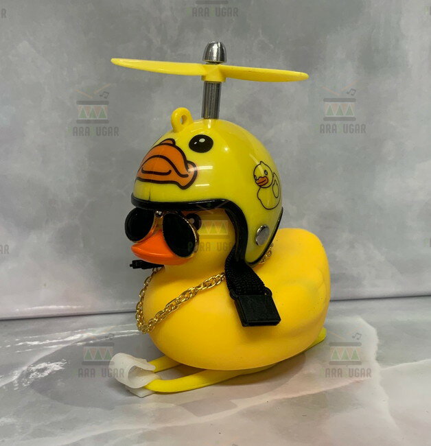 【送料コミコミ】 光る ちょいワル アヒル C 自転車 バイク 車に！サングラス ネックレス プロペラ 付き ヘルメット プロペラ ライト アヒル ワル ライト
