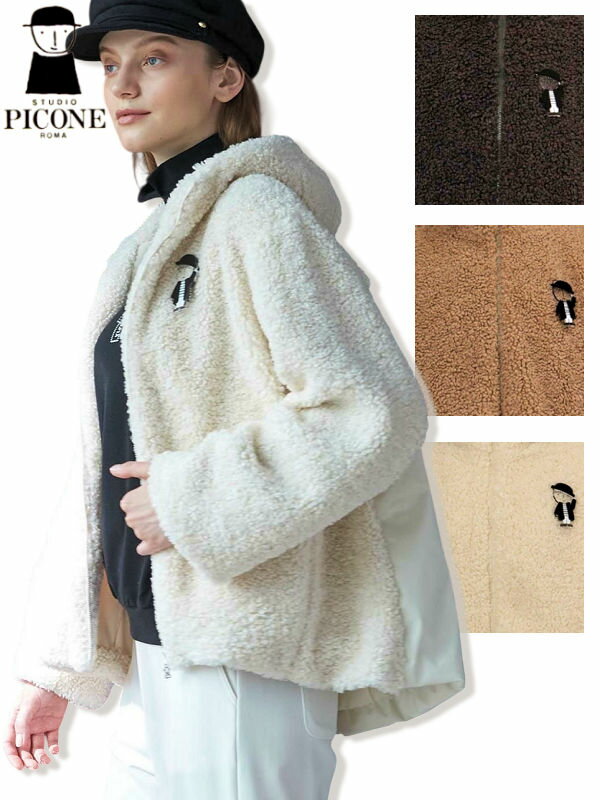 \ピコ柄バック プレゼント/ スタジオピッコーネ ブローチ付きボアジャケット 2025新作秋冬 ST ...