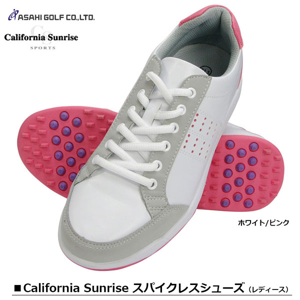 朝日ゴルフ California Sunrise（カリフォルニア サンライズ）スパイクレスシューズ（レディース）23.0〜25.0cm 3.5E【CSSH-3622L】