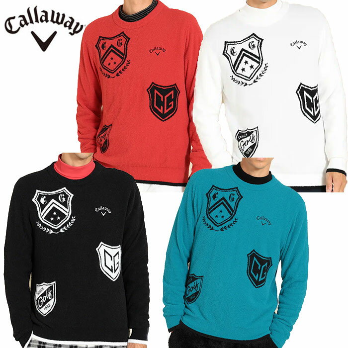 【一部即納OK】Callaway エンブレムジャカードニット (MENS)【C23218105】 -キャロウェイ-