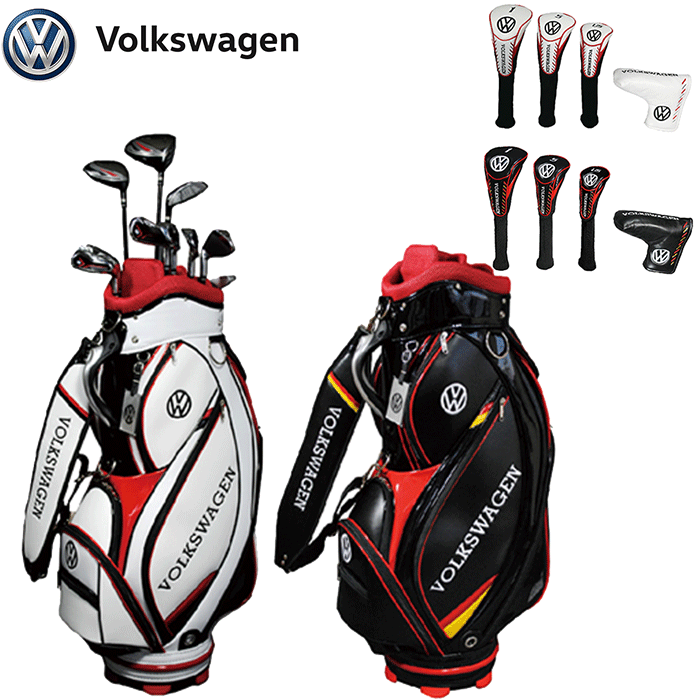 フォルクスワーゲン 3点セット（クラブ・キャディバッグ・ヘッドカバー） 【VWCS-9784】クラブセットLEZAX -レザックス- VOLKSWAGEN