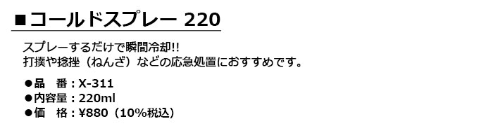 LITE -ライト- コールドスプレー 220【X-311】（関連商品：X-312）