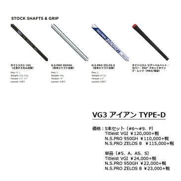 Titleist -タイトリスト-VG3 アイアン TYPE-D 単品（#5,A,AS,S）N.S.PRO 950GH スチールシャフト【送料無料】【smtb-ms】