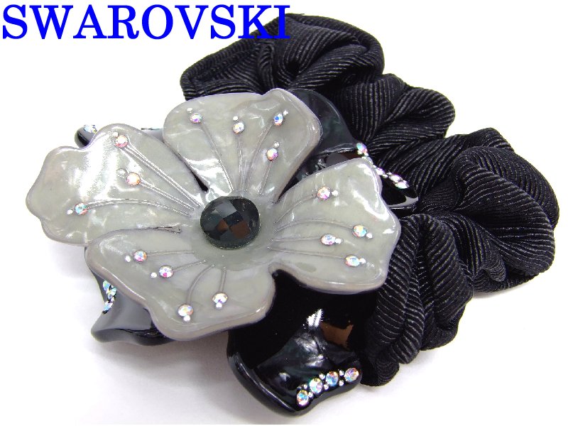 スワロ（シュシュ） スワロフスキークリスタル【SWAROVSKI】シュシュ【5921】フラワーレディース用　あなたの装いをワンランクアップするヘアアクセサリー【SS】【FS】