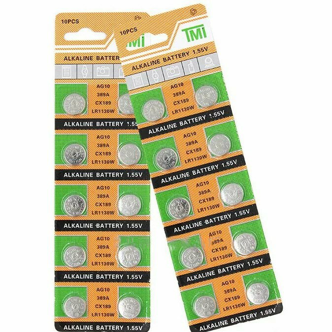 【在庫あり 15時までの注文で即日発送可能】AG10 LR1130 389 LR54 SR1130W互換、電池 20個 送料無料