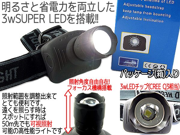 【MEGAFIRE】 3wフォーカスヘッドランプMF-F3w通販格安セール情報 楽天 通販