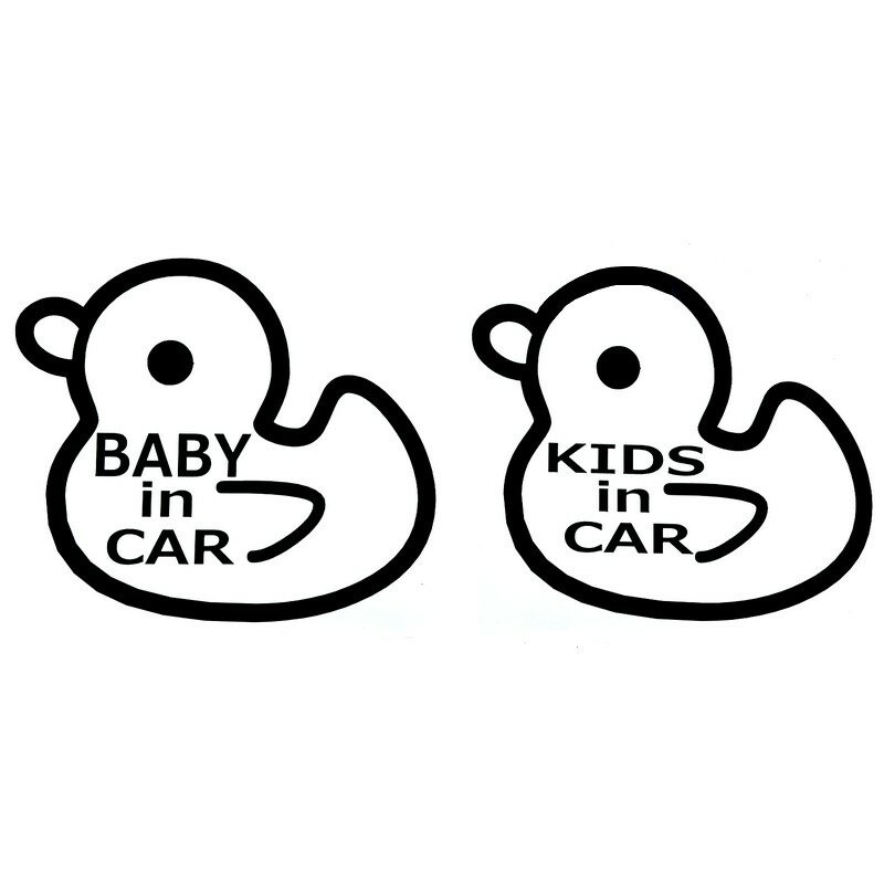 Rakuten - キッズ インカー ベビー インカー かわいい カッティング ステッカー 【 アヒル あひる 】 幅15cm × 高さ13cm シール 　タイプ 色選択可能 おまけ付 【 期間限定特価 】 ベビー キッズ イン カー 赤ちゃんが のっています 子供が 乗っています　SS
