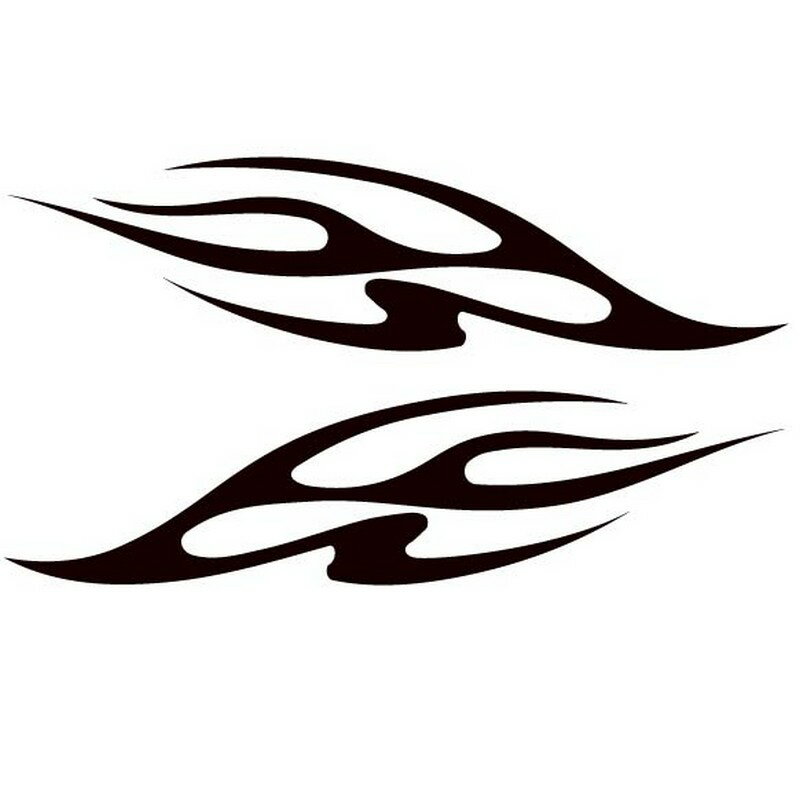 ファイヤーパターン ステッカー2枚セット 左右反転 色選択可能 バイナル ドレスアップステッカー おまけ付