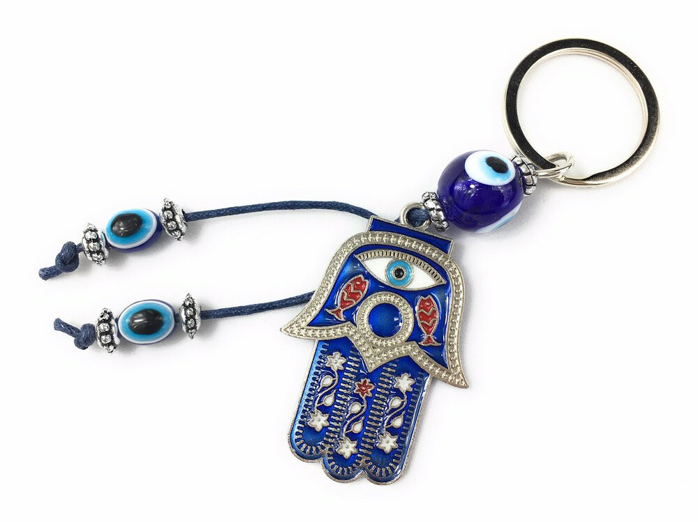 ナザールボンジュウ ナザールボンジュ ファティマの手 キーリング キーホルダー Sサイズ ハムサ ミリアム トルコの 青い目玉のお守り 目玉お守り 邪視除け 幸福 開運 グッズ