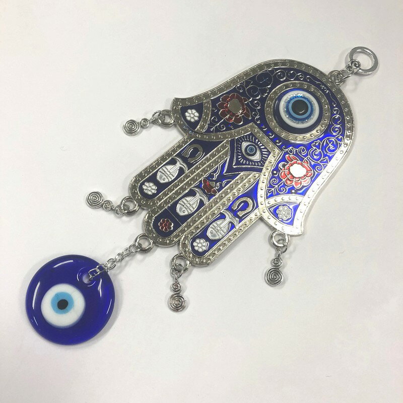 ナザールボンジュウ ファティマの手 22cm オーナメント Dタイプ 目玉お守り ナザールボンジュ ー ファトマ ハムサ ミリアム トルコの 青い目玉のお守り 目玉お守り 邪視除け 幸福 開運 グッズ 【SS】