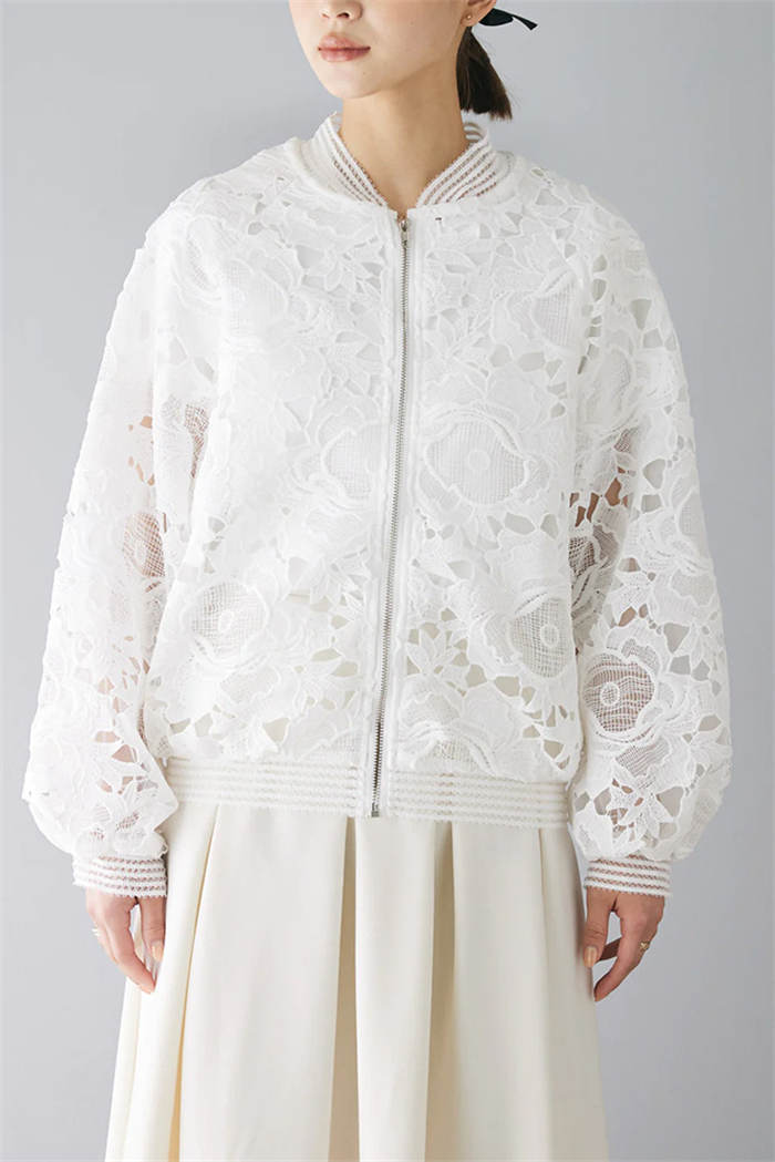 カーディガン レース 春 夏 総レース レディース ノーカラー ショート丈 レイヤード 重ね着 透かし編み 透け感 薄手 軽アウター シアー 花柄レース ボレロ UV対策 エレガント カジュアル リラックス 通勤 体型カバー フェミニン オフィス デート 日常 ホワイト ブラック