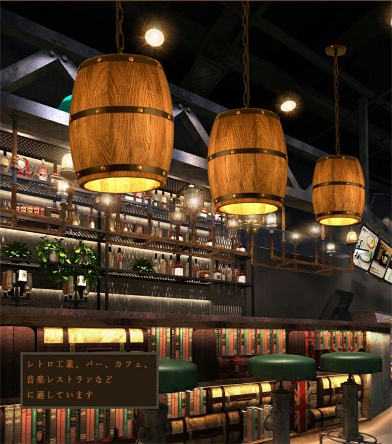吊下げ灯アメリカンカントリー工業風照明舎 ペンダントライト 天井照明 照明器具真鍮 LED 吊り下げ 引掛けシーリング おしゃれ 北欧樽付き酒樽シャンデリア