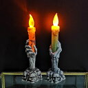 ハロウィン LEDライト ろうそく 電子ローソク LED キャンドル ロウソク 電池式 ledキャンドル 電池式ローソク 電飾り 骸骨 ドクロ 蝋燭 手 飾り ハロウィーン 電池式 玄関 屋外 飾り付け ライト 雰囲気造り パーティー 学園祭 屋外 室外 室内 庭対応 広場 装飾 お化け