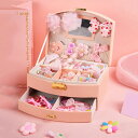 ジュエリーボックス キッズ 宝石箱 こども ヘアアクセサリー 30点セット ヘアクリップ 子供 ヘアピン 女の子 プリンセス アクセサリー収納ケース 髪飾り ピ...