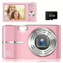 SDカ 32GB 16倍ズーム 1080P FHD 5000万画素 撮影 動画 自撮り 軽量 高画質 小型 デジカメ カメラ ビデオカメラ
