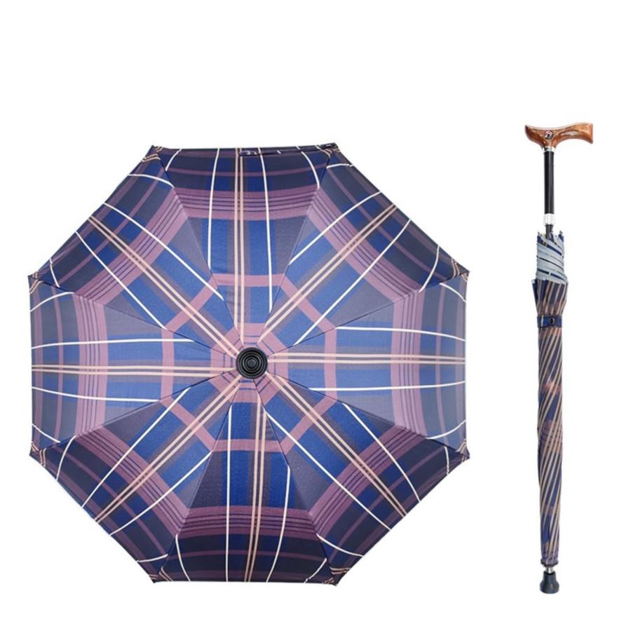 ステッキ傘 松葉杖傘 杖の傘 傘 長傘 防風傘 歩行杖傘 アウトドア 超撥水 滑り止め 超軽量 多機能 一傘..