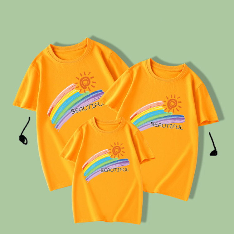 レーンボー 親子ペアルック 夏 tシャツ 半袖...の紹介画像3
